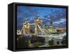 UK, England, London, River Thames, Tower Bridge and the Shard, by Architect Renzo Piano-Alan Copson-Framed Stretched Canvas