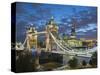 UK, England, London, River Thames, Tower Bridge and the Shard, by Architect Renzo Piano-Alan Copson-Stretched Canvas