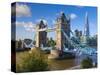 UK, England, London, River Thames, Tower Bridge and the Shard, by Architect Renzo Piano-Alan Copson-Stretched Canvas