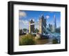 UK, England, London, River Thames, Tower Bridge and the Shard, by Architect Renzo Piano-Alan Copson-Framed Photographic Print