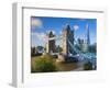 UK, England, London, River Thames, Tower Bridge and the Shard, by Architect Renzo Piano-Alan Copson-Framed Photographic Print