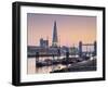 UK, England, London, Tower Bridge and the Shard (By Renzo Piano)-Alan Copson-Framed Photographic Print