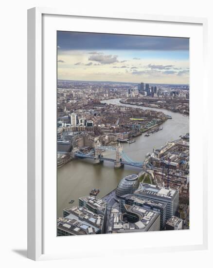 UK, England, London, View of London from the Shard, Looking Over Tower Bridge To Canary Wharf-Jane Sweeney-Framed Photographic Print