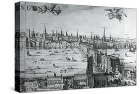 UK, England, View of the City of London with London Bridge-Claes Jansz Visscher-Stretched Canvas