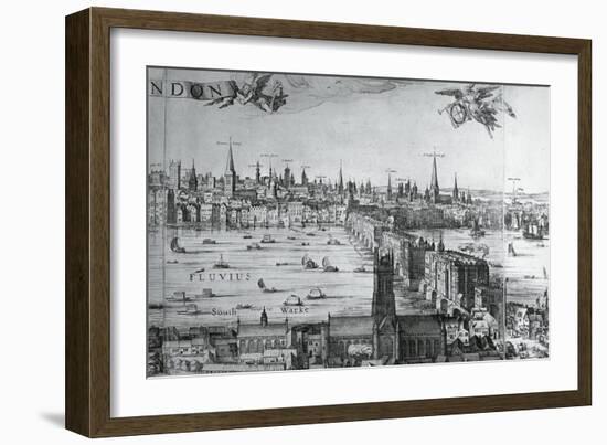 UK, England, View of the City of London with London Bridge-Claes Jansz Visscher-Framed Giclee Print