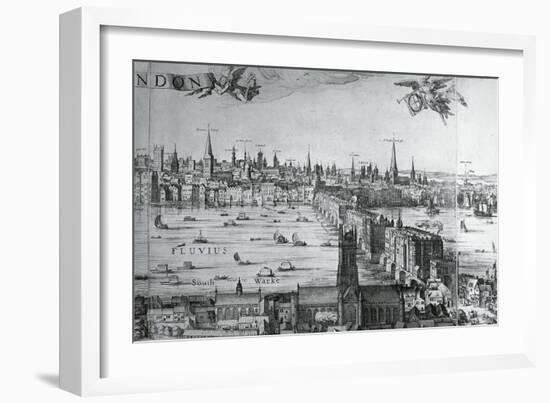 UK, England, View of the City of London with London Bridge-Claes Jansz Visscher-Framed Giclee Print