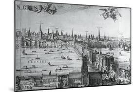 UK, England, View of the City of London with London Bridge-Claes Jansz Visscher-Mounted Giclee Print
