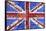UK Flag License Plate-Design Turnpike-Framed Stretched Canvas