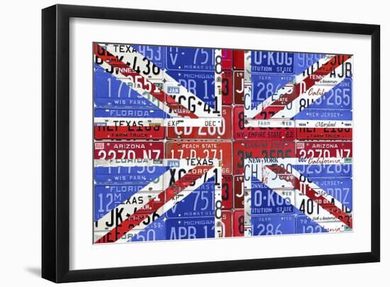 UK Flag License Plate-Design Turnpike-Framed Giclee Print