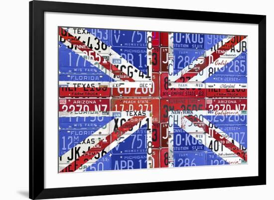 UK Flag License Plate-Design Turnpike-Framed Giclee Print