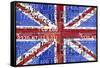 UK Flag License Plate-Design Turnpike-Framed Stretched Canvas
