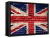 Uk Flag On A Brick Wall Background-Steve18-Framed Stretched Canvas