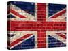 Uk Flag On A Brick Wall Background-Steve18-Stretched Canvas