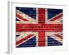 Uk Flag On A Brick Wall Background-Steve18-Framed Art Print