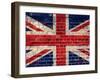 Uk Flag On A Brick Wall Background-Steve18-Framed Art Print