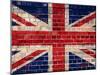 Uk Flag On A Brick Wall Background-Steve18-Mounted Art Print