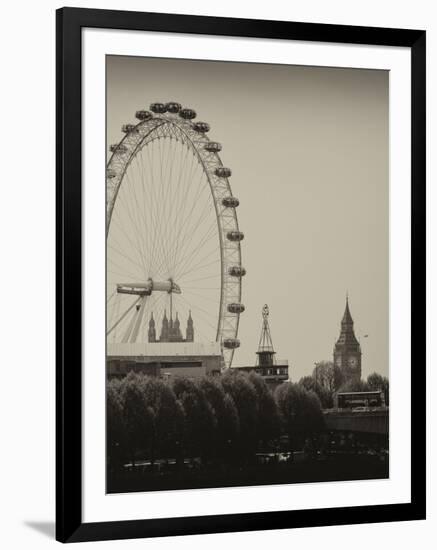 UK Landscape - Red Telephone Booth and River Thames - London - UK - England - United Kingdom-Philippe Hugonnard-Framed Photographic Print