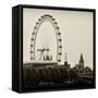 UK Landscape - Red Telephone Booth and River Thames - London - UK - England - United Kingdom-Philippe Hugonnard-Framed Stretched Canvas