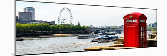 UK Landscape - Red Telephone Booth and River Thames - London - UK - England - United Kingdom-Philippe Hugonnard-Mounted Photographic Print