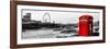 UK Landscape - Red Telephone Booth and River Thames - London - UK - England - United Kingdom-Philippe Hugonnard-Framed Photographic Print