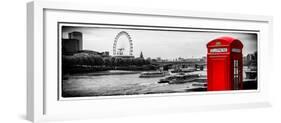 UK Landscape - Red Telephone Booth and River Thames - London - UK - England - United Kingdom-Philippe Hugonnard-Framed Photographic Print