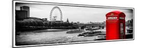 UK Landscape - Red Telephone Booth and River Thames - London - UK - England - United Kingdom-Philippe Hugonnard-Mounted Photographic Print