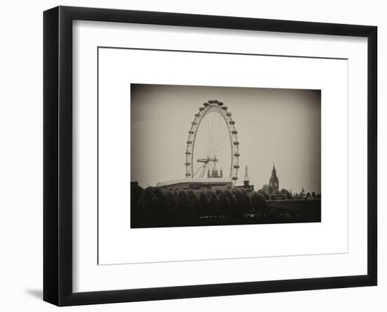 UK Landscape - Red Telephone Booth and River Thames - London - UK - England - United Kingdom-Philippe Hugonnard-Framed Art Print