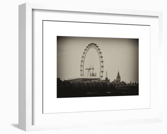 UK Landscape - Red Telephone Booth and River Thames - London - UK - England - United Kingdom-Philippe Hugonnard-Framed Art Print