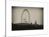 UK Landscape - Red Telephone Booth and River Thames - London - UK - England - United Kingdom-Philippe Hugonnard-Stretched Canvas