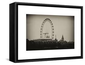 UK Landscape - Red Telephone Booth and River Thames - London - UK - England - United Kingdom-Philippe Hugonnard-Framed Stretched Canvas