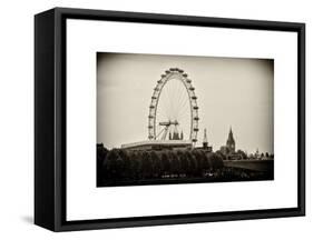 UK Landscape - Red Telephone Booth and River Thames - London - UK - England - United Kingdom-Philippe Hugonnard-Framed Stretched Canvas