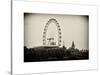 UK Landscape - Red Telephone Booth and River Thames - London - UK - England - United Kingdom-Philippe Hugonnard-Stretched Canvas