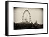 UK Landscape - Red Telephone Booth and River Thames - London - UK - England - United Kingdom-Philippe Hugonnard-Framed Stretched Canvas