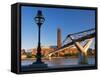 Uk, London, Bankside, Tate Modern and Millennium Bridge over River Thames-Alan Copson-Framed Stretched Canvas