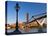 Uk, London, Bankside, Tate Modern and Millennium Bridge over River Thames-Alan Copson-Stretched Canvas