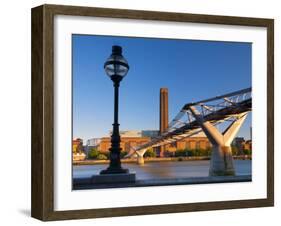 Uk, London, Bankside, Tate Modern and Millennium Bridge over River Thames-Alan Copson-Framed Photographic Print