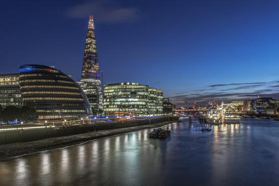 'UK, London. South Bank of the Thames River at twilight' Photographic ...