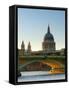 Uk, London, St; Paul's Cathedral and Canon Street Railway Bridge across River Thames from Southwark-Alan Copson-Framed Stretched Canvas