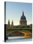 Uk, London, St; Paul's Cathedral and Canon Street Railway Bridge across River Thames from Southwark-Alan Copson-Stretched Canvas