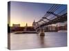 Uk, London, St; Paul's Cathedral and Millennium Bridge over River Thames-Alan Copson-Stretched Canvas