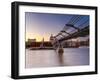 Uk, London, St; Paul's Cathedral and Millennium Bridge over River Thames-Alan Copson-Framed Photographic Print