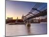 Uk, London, St; Paul's Cathedral and Millennium Bridge over River Thames-Alan Copson-Mounted Photographic Print