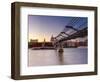 Uk, London, St; Paul's Cathedral and Millennium Bridge over River Thames-Alan Copson-Framed Photographic Print