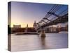 Uk, London, St; Paul's Cathedral and Millennium Bridge over River Thames-Alan Copson-Stretched Canvas