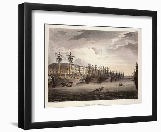 UK, London, Wharf at Westminister Bridge-Jacques-Laurent Agasse-Framed Giclee Print