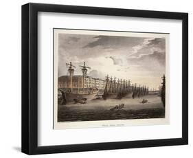 UK, London, Wharf at Westminister Bridge-Jacques-Laurent Agasse-Framed Giclee Print