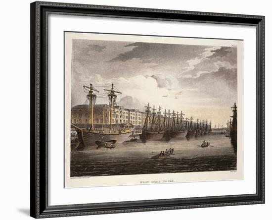 UK, London, Wharf at Westminister Bridge-Jacques-Laurent Agasse-Framed Giclee Print