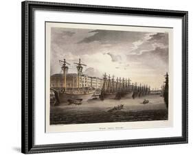 UK, London, Wharf at Westminister Bridge-Jacques-Laurent Agasse-Framed Giclee Print