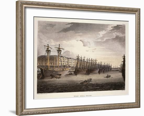 UK, London, Wharf at Westminister Bridge-Jacques-Laurent Agasse-Framed Giclee Print