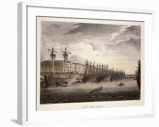 UK, London, Wharf at Westminister Bridge-Jacques-Laurent Agasse-Framed Giclee Print